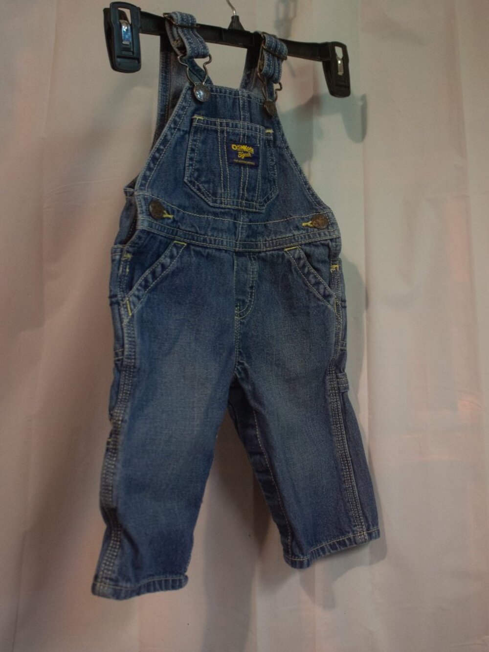 Classic Children's Oshkosh B'gosh Blue Denim Overalls Size 6 Months
